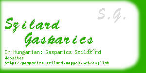 szilard gasparics business card